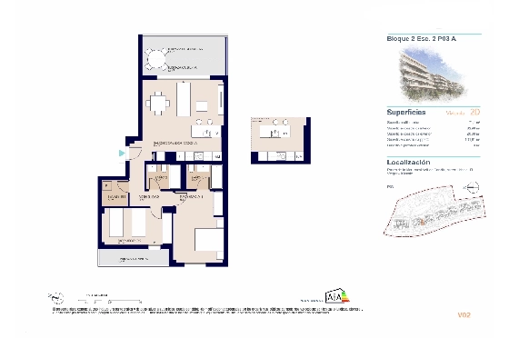 Apartment in El Vergel zu verkaufen, Zona de estar 71 m², Baujahr 2027, Klimaanlage, Terreno 21 m², 2 Schlafzimmer, 2 Badezimmer, Pool, ref.: AH-EV-VI-2-02-03-A-9