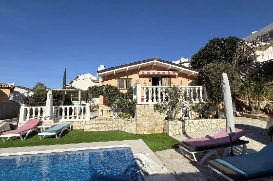 Villa in Pedreguer zu verkaufen, Zona de estar 61 m², Baujahr 2014, Zustand gepflegt, + KLIMA, Klimaanlage, Terreno 385 m², 2 Schlafzimmer, 1 Badezimmer, Pool, ref.: RG-0126-1