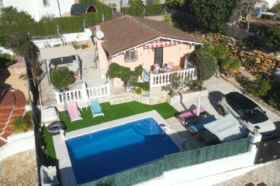 Villa in Pedreguer zu verkaufen, Zona de estar 61 m², Baujahr 2014, Zustand gepflegt, + KLIMA, Klimaanlage, Terreno 385 m², 2 Schlafzimmer, 1 Badezimmer, Pool, ref.: RG-0126-3