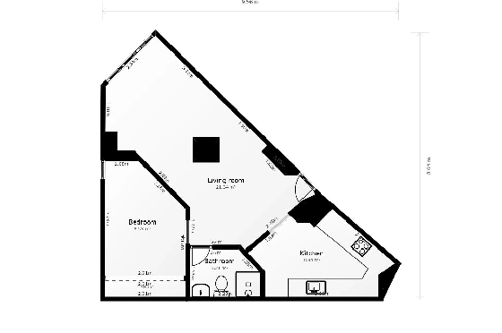 Apartment in Calpe(Playa de Fossa Levante) zu verkaufen, Zona de estar 55 m², Klimaanlage, 1 Schlafzimmer, 1 Badezimmer, Pool, ref.: COB-3554-10535-21