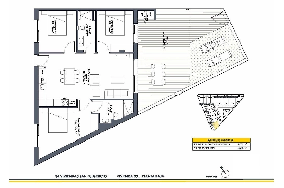 Erdgeschoss Apartment in San Fulgencio zu verkaufen, Zona de estar 133 m², Zustand Erstbezug, 3 Schlafzimmer, 2 Badezimmer, Pool, ref.: HA-SFN-131-A03-16