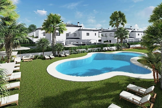Doppelhaushälfte in Santa Pola zu verkaufen, Wohnfläche 93 m², Zustand Erstbezug, Grundstück 129 m², 3 Schlafzimmer, 3 Badezimmer, Pool, ref.: HA-SPN-631-D01-9