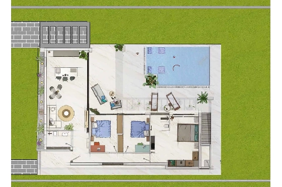Villa in Algorfa zu verkaufen, Zona de estar 318 m², Zustand Erstbezug, Terreno 455 m², 3 Schlafzimmer, 2 Badezimmer, Pool, ref.: HA-ARN-140-E04-10