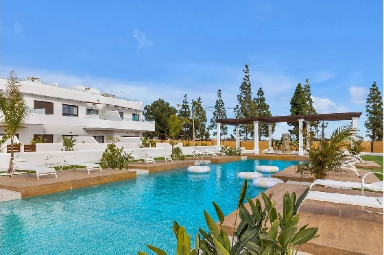 Etagen Apartment in Los Alcazares zu verkaufen, Zona de estar 102 m², Zustand Erstbezug, 3 Schlafzimmer, 2 Badezimmer, Pool, ref.: HA-LAN-436-A02-1