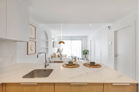 Penthouse Apartment in Los Alcazares zu verkaufen, Zona de estar 137 m², Zustand Erstbezug, 2 Schlafzimmer, 2 Badezimmer, Pool, ref.: HA-LAN-436-A03-12