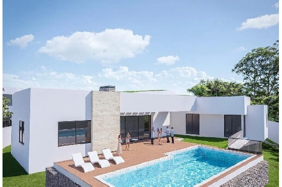 Villa in Javea zu verkaufen, Zona de estar 300 m², Baujahr 2026, Klimaanlage, Terreno 1000 m², 3 Schlafzimmer, 3 Badezimmer, Pool, ref.: AM-12658DA-1