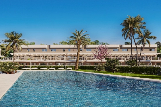 Doppelhaushälfte in Monforte Del Cid(Alenda Golf) zu verkaufen, Zona de estar 123 m², Terreno 156 m², 3 Schlafzimmer, 2 Badezimmer, Pool, ref.: TW-ALLURE-13-1