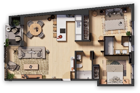 Apartment in Palma De Mallorca(Palma centre) zu verkaufen, Zona de estar 82 m², Terreno 88 m², 2 Schlafzimmer, 2 Badezimmer, ref.: TW-6-PALMA-29