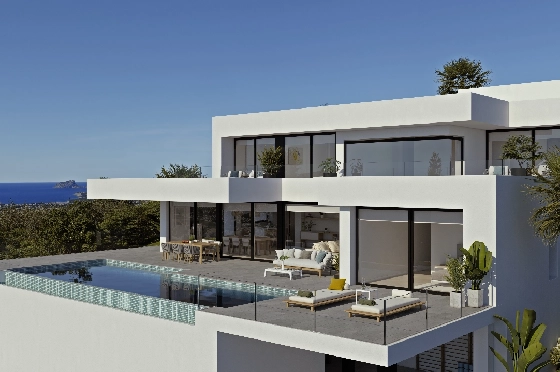 Villa in Benitachell(Cumbre del Sol) zu verkaufen, Zona de estar 278 m², Terreno 1087 m², 4 Schlafzimmer, 5 Badezimmer, Pool, ref.: VA-22474-2