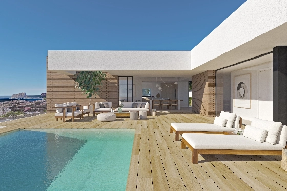 Villa in Benitachell(Cumbre del Sol) zu verkaufen, Zona de estar 253 m², Terreno 951 m², 3 Schlafzimmer, 4 Badezimmer, Pool, ref.: VA-22477-9