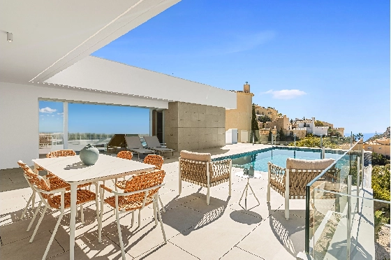 Villa in Benitachell(Cumbre del Sol) zu verkaufen, Zona de estar 142 m², Terreno 956 m², 3 Schlafzimmer, 3 Badezimmer, Pool, ref.: VA-22965-34