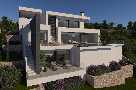 Villa in Benitachell(Benitatxell) zu verkaufen, Zona de estar 215 m², Terreno 824 m², 3 Schlafzimmer, 4 Badezimmer, Pool, ref.: VA-23232-4