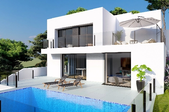 Villa in Benitachell(Cumbre del Sol) zu verkaufen, Zona de estar 143 m², Terreno 479 m², 2 Schlafzimmer, 3 Badezimmer, Pool, ref.: VA-23943-1