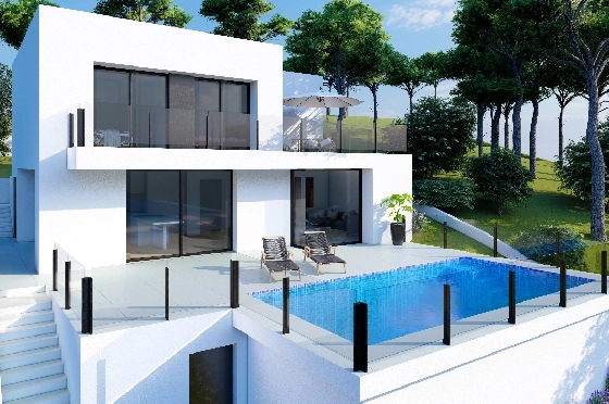 Villa in Benitachell(Cumbre del Sol) zu verkaufen, Zona de estar 143 m², Terreno 479 m², 2 Schlafzimmer, 3 Badezimmer, Pool, ref.: VA-23943-2