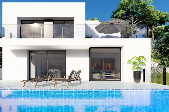 Villa in Benitachell(Cumbre del Sol) zu verkaufen, Zona de estar 143 m², Terreno 479 m², 2 Schlafzimmer, 3 Badezimmer, Pool, ref.: VA-23943-3