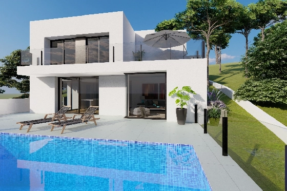 Villa in Benitachell(Cumbre del Sol) zu verkaufen, Zona de estar 143 m², Terreno 479 m², 2 Schlafzimmer, 3 Badezimmer, Pool, ref.: VA-23943-4