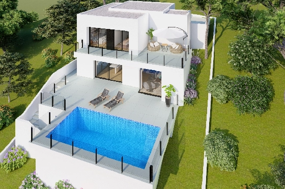 Villa in Benitachell(Cumbre del Sol) zu verkaufen, Zona de estar 143 m², Terreno 479 m², 2 Schlafzimmer, 3 Badezimmer, Pool, ref.: VA-23943-6