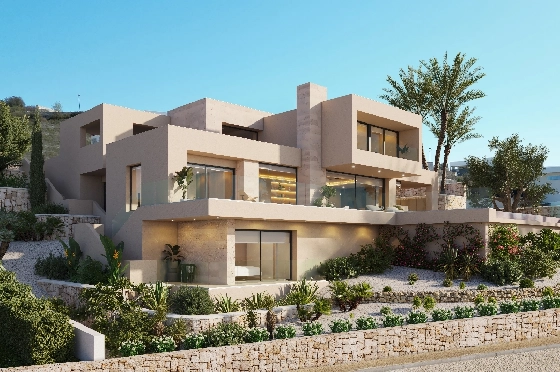 Villa in Benitachell(Cumbre del Sol) zu verkaufen, Zona de estar 239 m², + Fussbodenheizung, Klimaanlage, Terreno 1054 m², 4 Schlafzimmer, 5 Badezimmer, Pool, ref.: VA-24679-1
