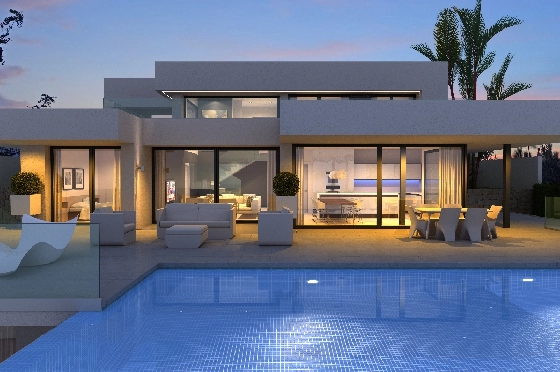 Villa in Benitachell(Cumbre del Sol) zu verkaufen, Zona de estar 260 m², Terreno 997 m², 3 Schlafzimmer, 4 Badezimmer, Pool, ref.: VA-22449-5