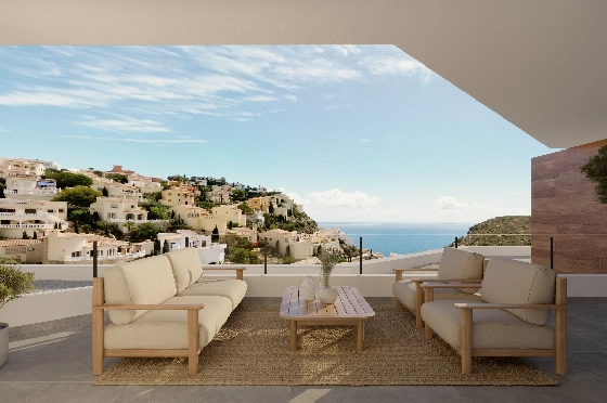 Apartment in Benitachell(Cumbre del Sol) zu verkaufen, Zona de estar 105 m², 3 Schlafzimmer, 2 Badezimmer, Pool, ref.: VA-PG069-36