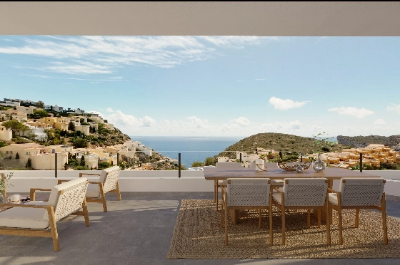 Apartment in Benitachell(Cumbre del Sol) zu verkaufen, Zona de estar 105 m², 3 Schlafzimmer, 2 Badezimmer, Pool, ref.: VA-PG069-38