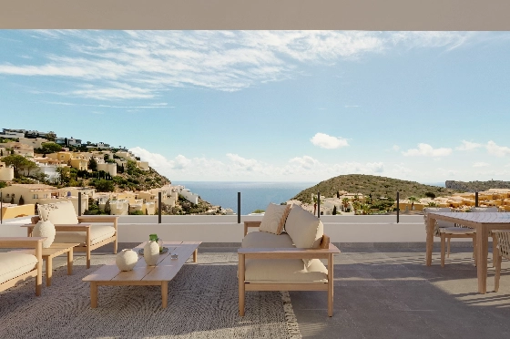 Apartment in Benitachell(Cumbre del Sol) zu verkaufen, Zona de estar 105 m², 3 Schlafzimmer, 2 Badezimmer, Pool, ref.: VA-PG069-41