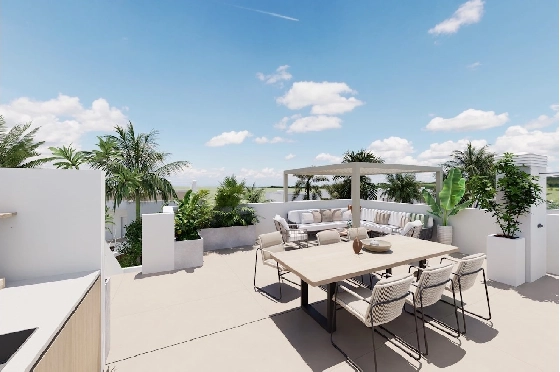 Penthouse Apartment in Los Alcazares zu verkaufen, Zona de estar 145 m², Zustand Erstbezug, 3 Schlafzimmer, 2 Badezimmer, Pool, ref.: HA-LAN-451-A02-11