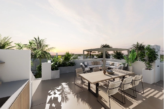 Penthouse Apartment in Los Alcazares zu verkaufen, Zona de estar 145 m², Zustand Erstbezug, 3 Schlafzimmer, 2 Badezimmer, Pool, ref.: HA-LAN-451-A02-13