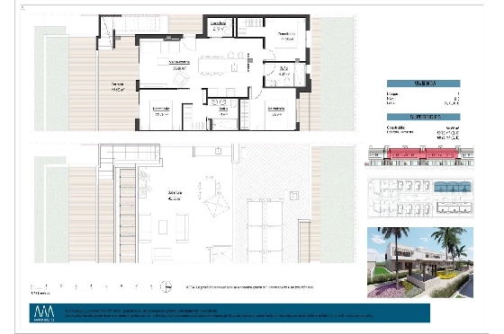 Penthouse Apartment in Los Alcazares zu verkaufen, Zona de estar 145 m², Zustand Erstbezug, 3 Schlafzimmer, 2 Badezimmer, Pool, ref.: HA-LAN-451-A02-14
