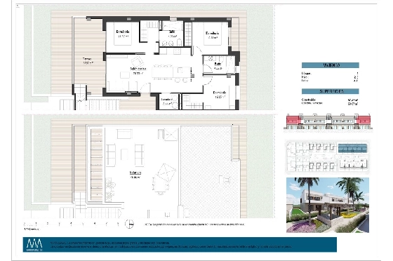 Penthouse Apartment in Los Alcazares zu verkaufen, Zona de estar 145 m², Zustand Erstbezug, 3 Schlafzimmer, 2 Badezimmer, Pool, ref.: HA-LAN-451-A02-15