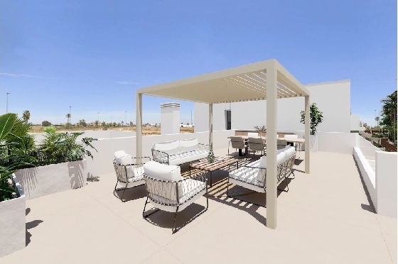 Villa in Los Alcazares zu verkaufen, Zona de estar 164 m², Zustand Erstbezug, Terreno 274 m², 3 Schlafzimmer, 2 Badezimmer, Pool, ref.: HA-LAN-451-E02-10