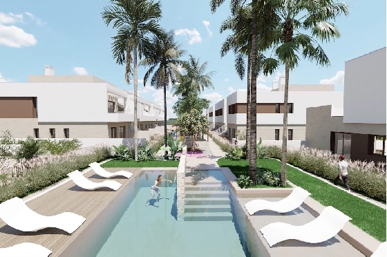 Villa in Los Alcazares zu verkaufen, Zona de estar 164 m², Zustand Erstbezug, Terreno 274 m², 3 Schlafzimmer, 2 Badezimmer, Pool, ref.: HA-LAN-451-E02-16