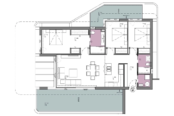 Etagen Apartment in Calpe zu verkaufen, Zona de estar 133 m², Zustand Erstbezug, + fussboden, Klimaanlage, 3 Schlafzimmer, 2 Badezimmer, Pool, ref.: HA-CAN-160-A02-16