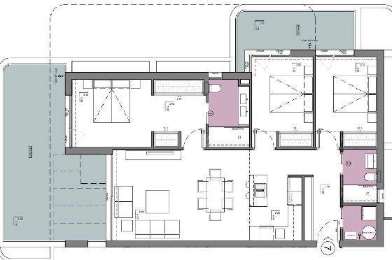Etagen Apartment in Calpe zu verkaufen, Zona de estar 133 m², Zustand Erstbezug, + fussboden, Klimaanlage, 3 Schlafzimmer, 2 Badezimmer, Pool, ref.: HA-CAN-160-A02-17