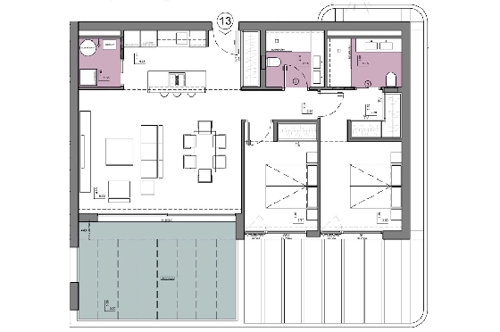 Etagen Apartment in Calpe zu verkaufen, Zona de estar 116 m², Zustand Erstbezug, + fussboden, Klimaanlage, 2 Schlafzimmer, 2 Badezimmer, Pool, ref.: HA-CAN-160-A01-16