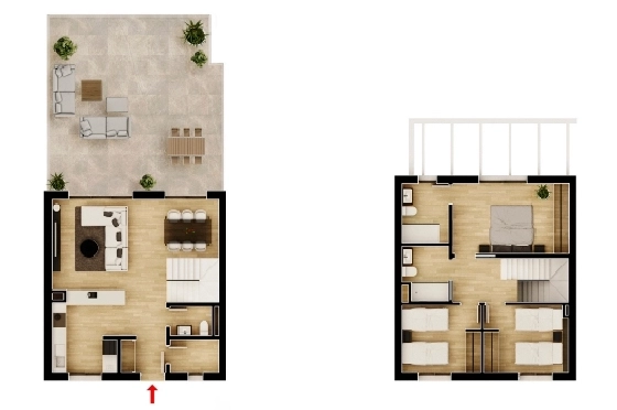 Apartment in Monforte Del Cid(Alenda Golf) zu verkaufen, Zona de estar 81 m², Terreno 162 m², 2 Schlafzimmer, 2 Badezimmer, Pool, ref.: TW-ALLURE-2-21