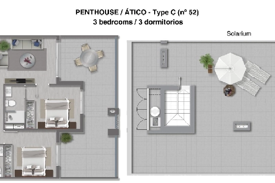 Penthouse Apartment in Torrevieja(La Mata, Torrevieja, Costa Blanca) zu verkaufen, Zona de estar 96 m², Terreno 262 m², 3 Schlafzimmer, 2 Badezimmer, Pool, ref.: TW-EDEN-BEACH-52-21