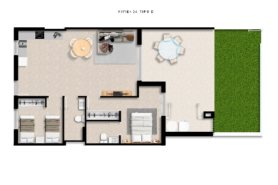 Apartment in Torrevieja(La Mata, Torrevieja, Costa Blanca) zu verkaufen, Zona de estar 65 m², Terreno 115 m², 2 Schlafzimmer, 2 Badezimmer, Pool, ref.: TW-EDEN-BEACH-2-26