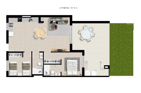 Apartment in Torrevieja(La Mata, Torrevieja, Costa Blanca) zu verkaufen, Zona de estar 65 m², Terreno 115 m², 2 Schlafzimmer, 2 Badezimmer, Pool, ref.: TW-EDEN-BEACH-2-28