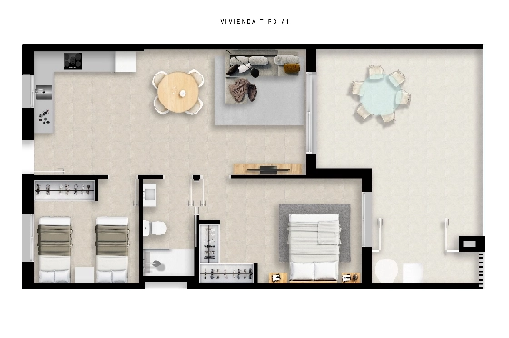 Apartment in Torrevieja(La Mata, Torrevieja, Costa Blanca) zu verkaufen, Zona de estar 65 m², Terreno 115 m², 2 Schlafzimmer, 2 Badezimmer, Pool, ref.: TW-EDEN-BEACH-2-30