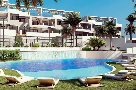 Erdgeschoss Apartment in Torrevieja zu verkaufen, Zona de estar 131 m², Zustand Erstbezug, 2 Schlafzimmer, 2 Badezimmer, Pool, ref.: HA-TON-221-A01-2