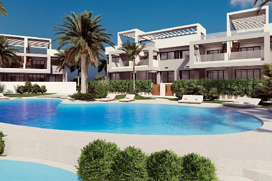 Erdgeschoss Apartment in Torrevieja zu verkaufen, Zona de estar 131 m², Zustand Erstbezug, 2 Schlafzimmer, 2 Badezimmer, Pool, ref.: HA-TON-221-A01-7