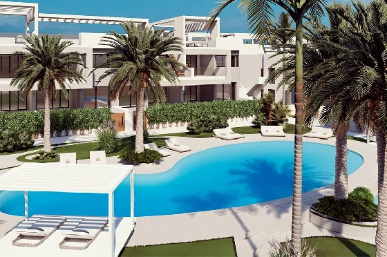 Erdgeschoss Apartment in Torrevieja zu verkaufen, Zona de estar 131 m², Zustand Erstbezug, 2 Schlafzimmer, 2 Badezimmer, Pool, ref.: HA-TON-221-A01-8