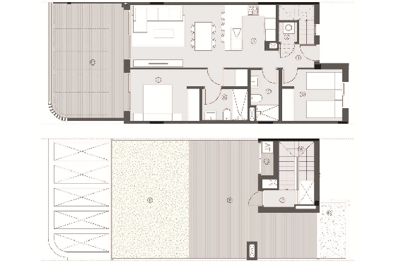 Penthouse Apartment in Torrevieja zu verkaufen, Zona de estar 156 m², Zustand Erstbezug, 2 Schlafzimmer, 2 Badezimmer, Pool, ref.: HA-TON-290-A03-14