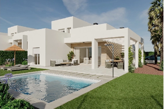 Villa in Algorfa zu verkaufen, Zona de estar 298 m², Zustand Erstbezug, Klimaanlage, Terreno 442 m², 4 Schlafzimmer, 3 Badezimmer, Pool, ref.: HA-ARN-116-E01-1