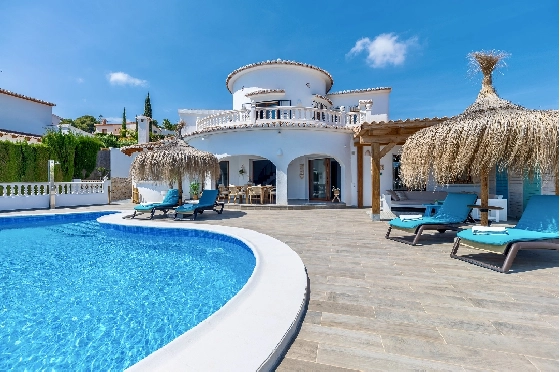 Villa in Moraira zu verkaufen, Zona de estar 290 m², Baujahr 2003, + Ofen, Klimaanlage, Terreno 847 m², 3 Schlafzimmer, 3 Badezimmer, Pool, ref.: AM-12692DR-1