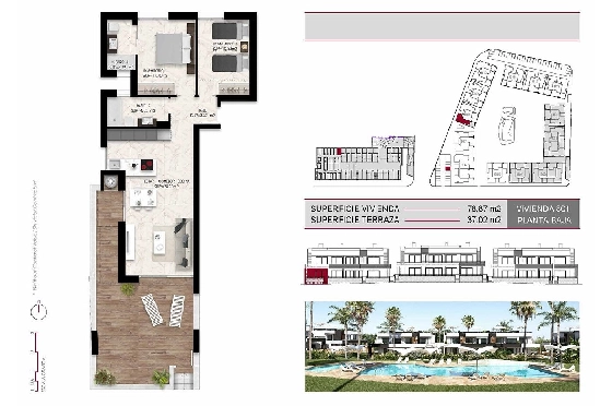 Erdgeschoss Apartment in Ciudad Quesada zu verkaufen, Zona de estar 116 m², Zustand Erstbezug, Klimaanlage, 2 Schlafzimmer, 2 Badezimmer, Pool, ref.: HA-CQN-120-A01-15