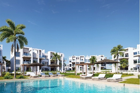 Etagen Apartment in Los Alcazares zu verkaufen, Zona de estar 100 m², Zustand Erstbezug, Klimaanlage, 3 Schlafzimmer, 2 Badezimmer, Pool, ref.: HA-LAN-480-A03-1