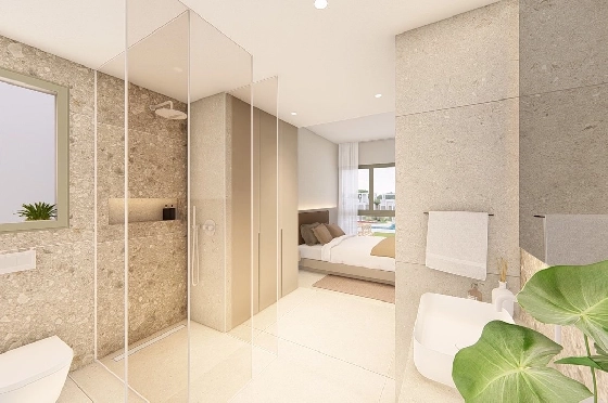 Etagen Apartment in Los Alcazares zu verkaufen, Zona de estar 100 m², Zustand Erstbezug, Klimaanlage, 3 Schlafzimmer, 2 Badezimmer, Pool, ref.: HA-LAN-480-A03-15