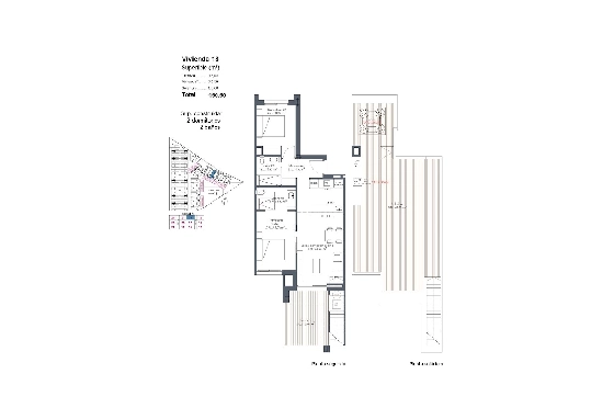 Penthouse Apartment in Los Alcazares zu verkaufen, Zona de estar 150 m², Zustand Erstbezug, Klimaanlage, 2 Schlafzimmer, 2 Badezimmer, Pool, ref.: HA-LAN-480-A02-28